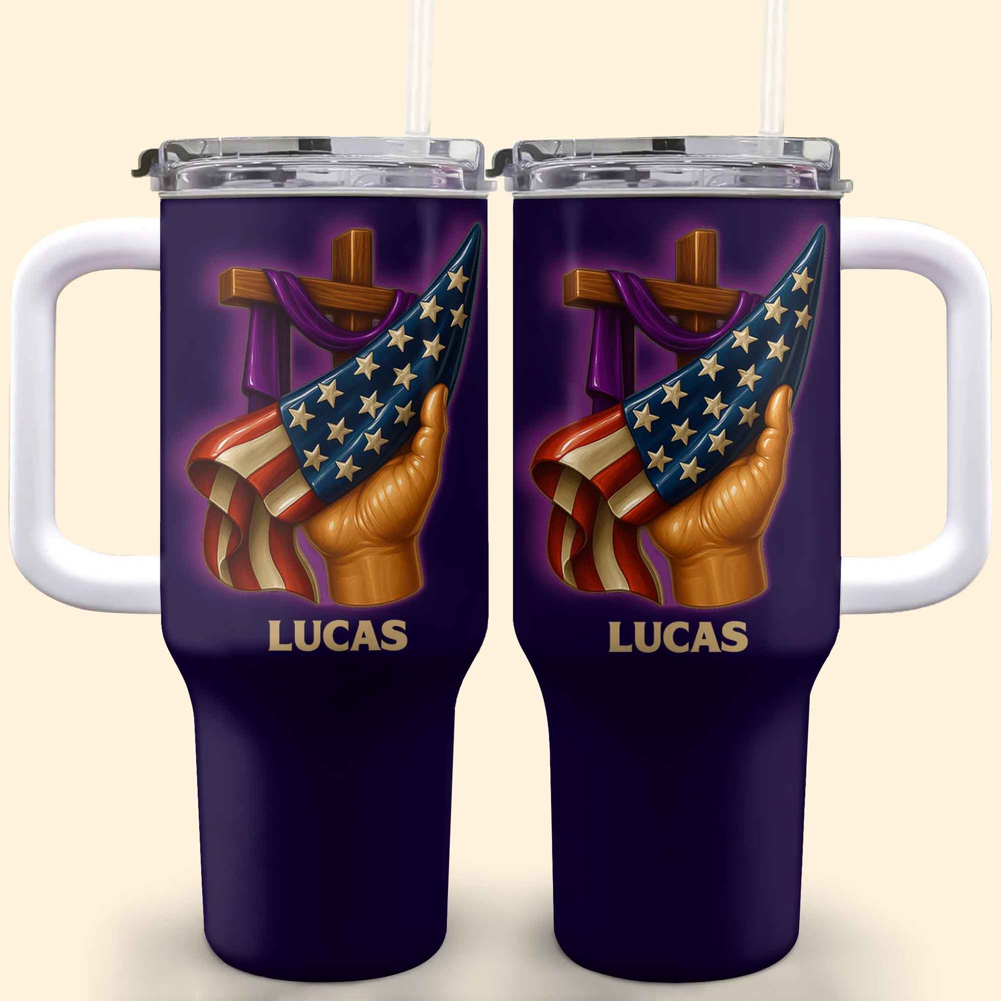 SEO Optimized Message Featuring Cross and American Flag