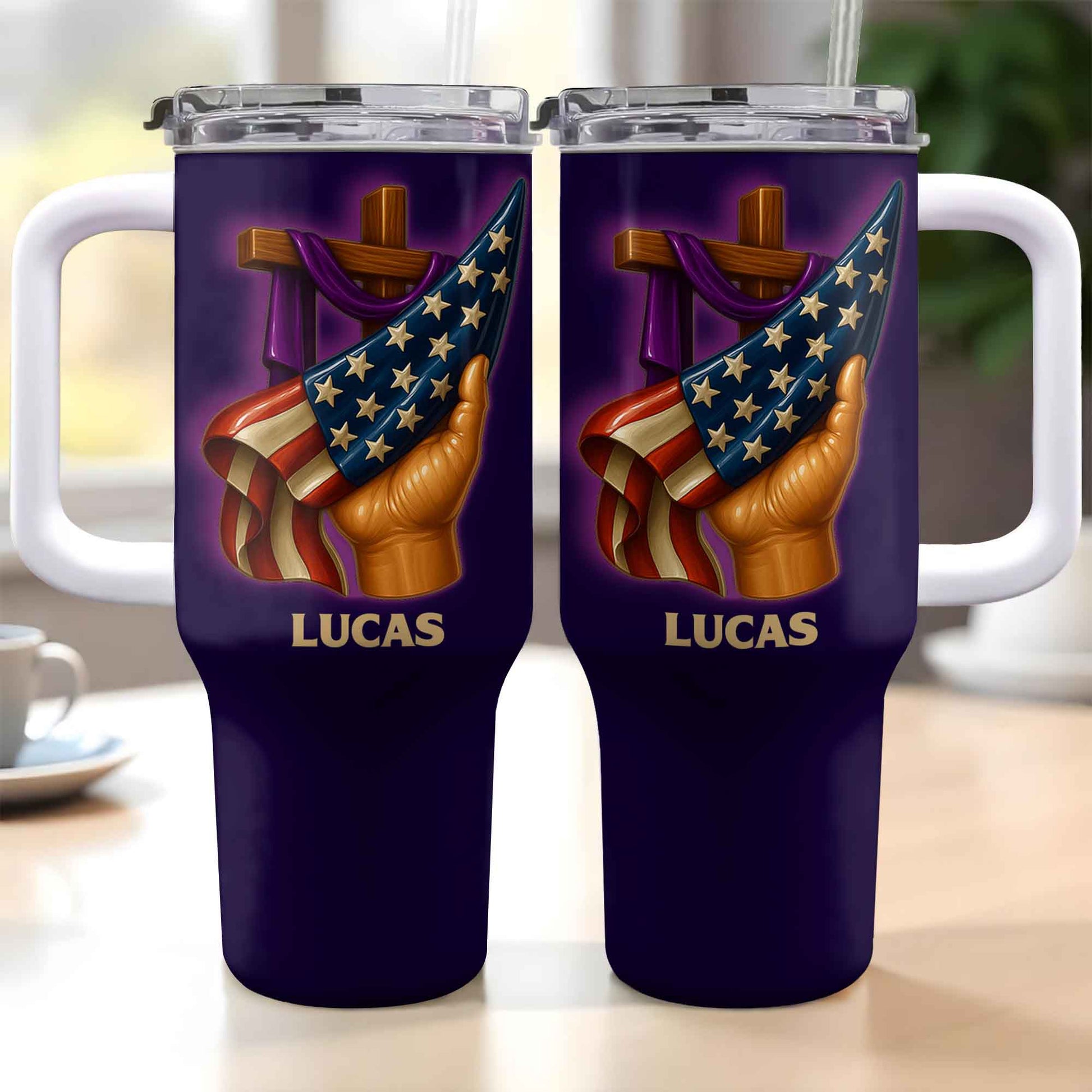 SEO Optimized Message Featuring Cross and American Flag