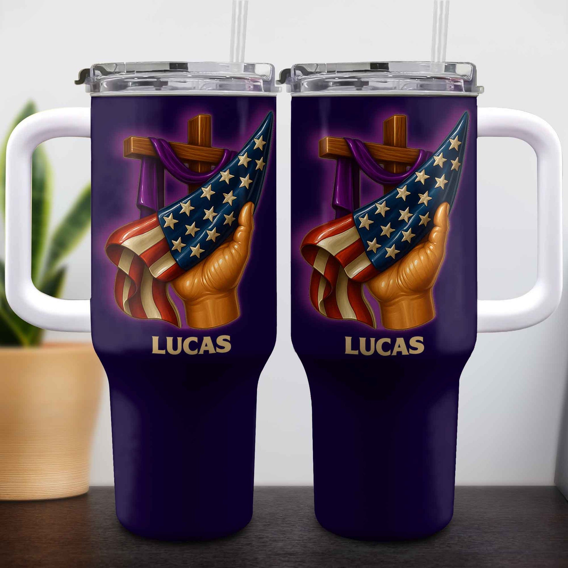 SEO Optimized Message Featuring Cross and American Flag