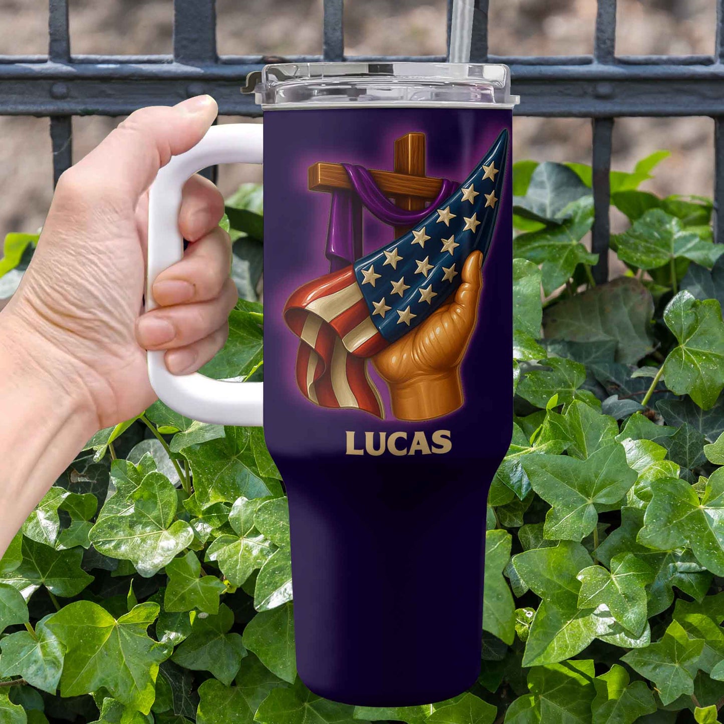 SEO Optimized Message Featuring Cross and American Flag