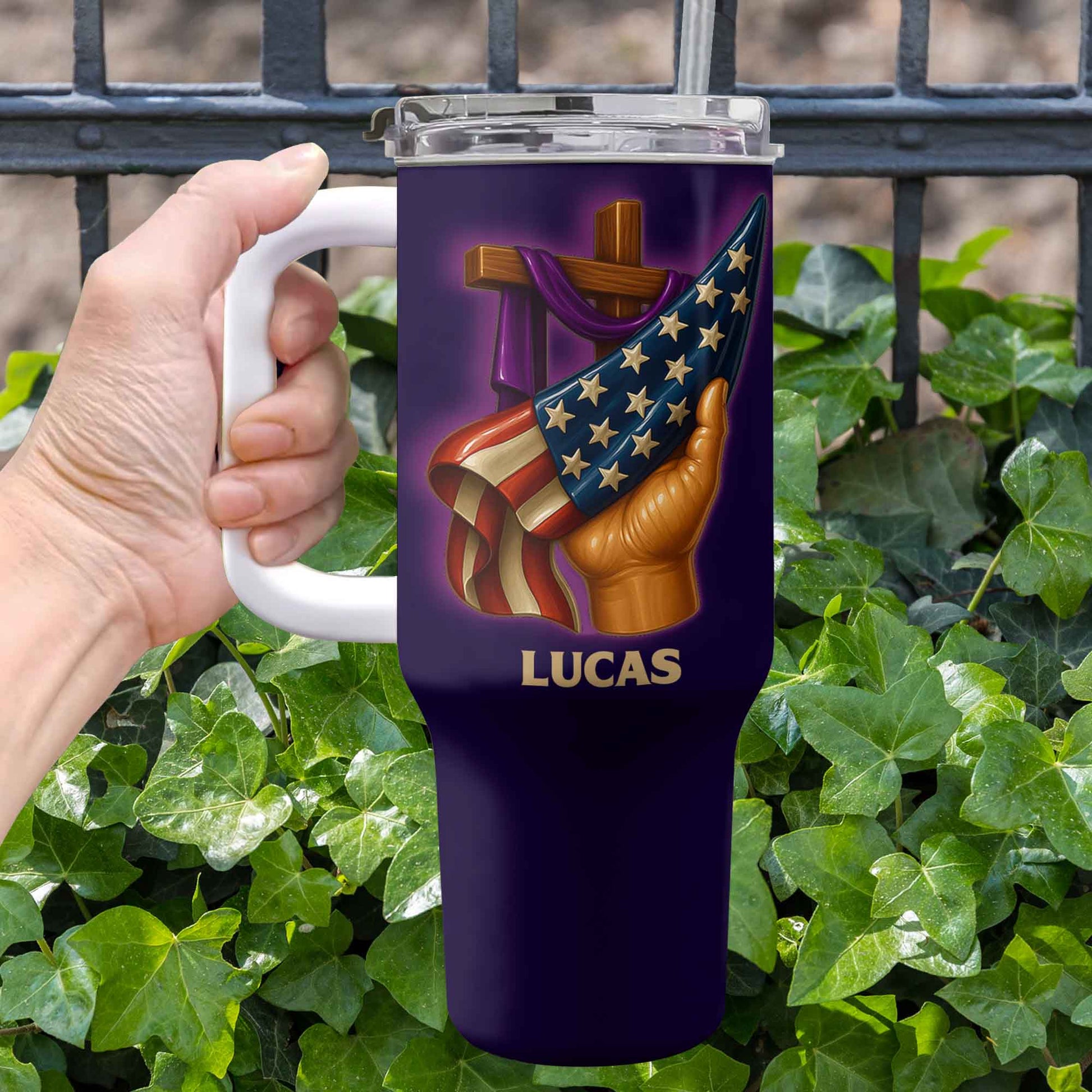 SEO Optimized Message Featuring Cross and American Flag