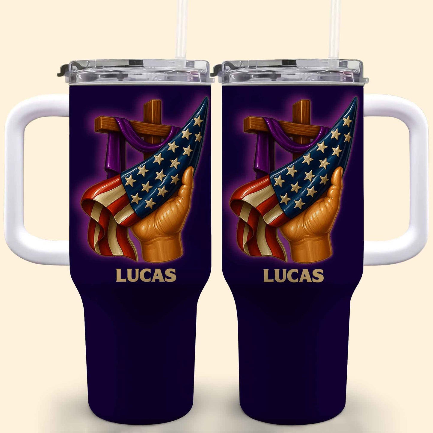 SEO Optimized Message Featuring Cross and American Flag