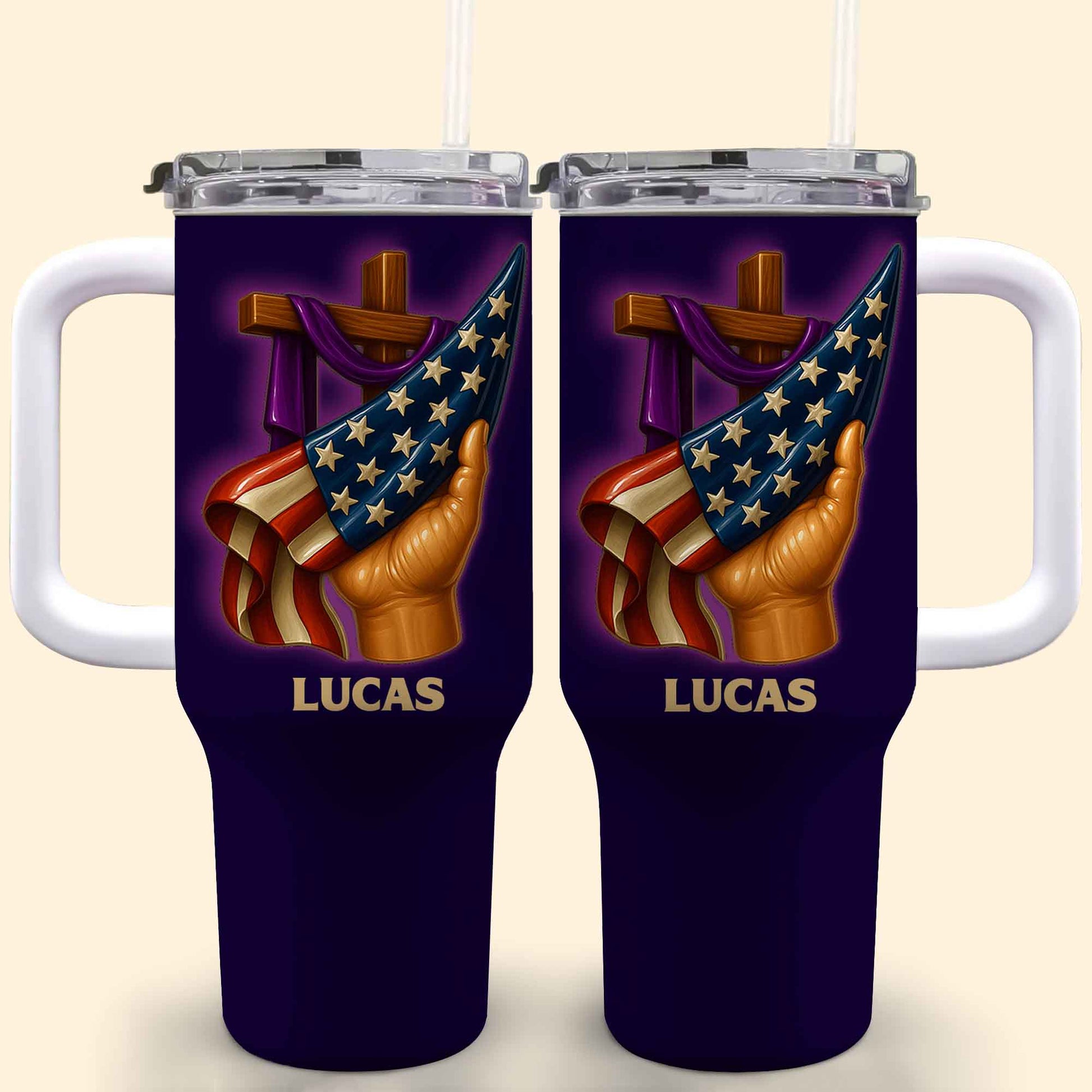 SEO Optimized Message Featuring Cross and American Flag