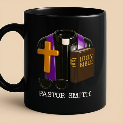 Customized Mug For Pastors With Cross And Bible