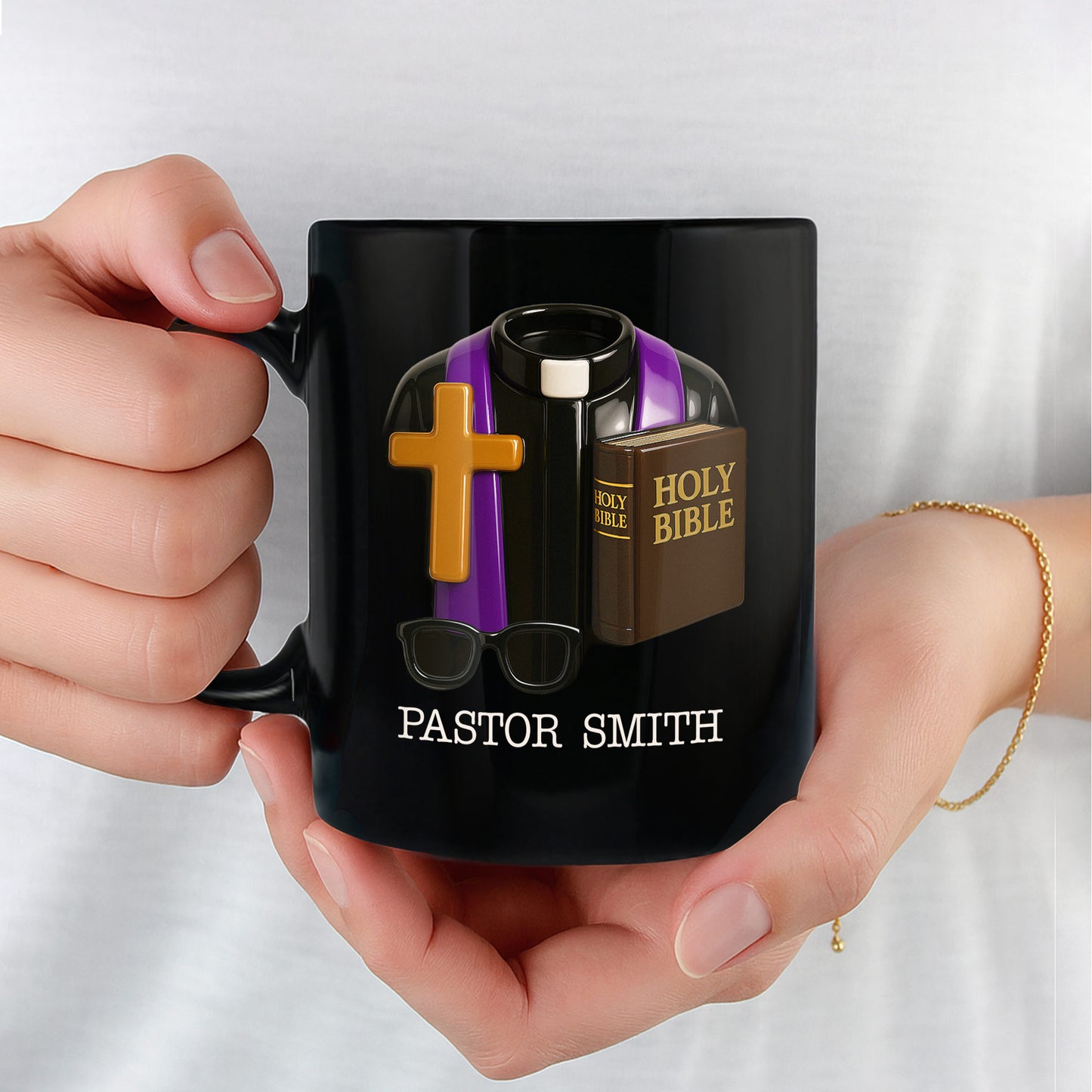 Customized Mug For Pastors With Cross And Bible