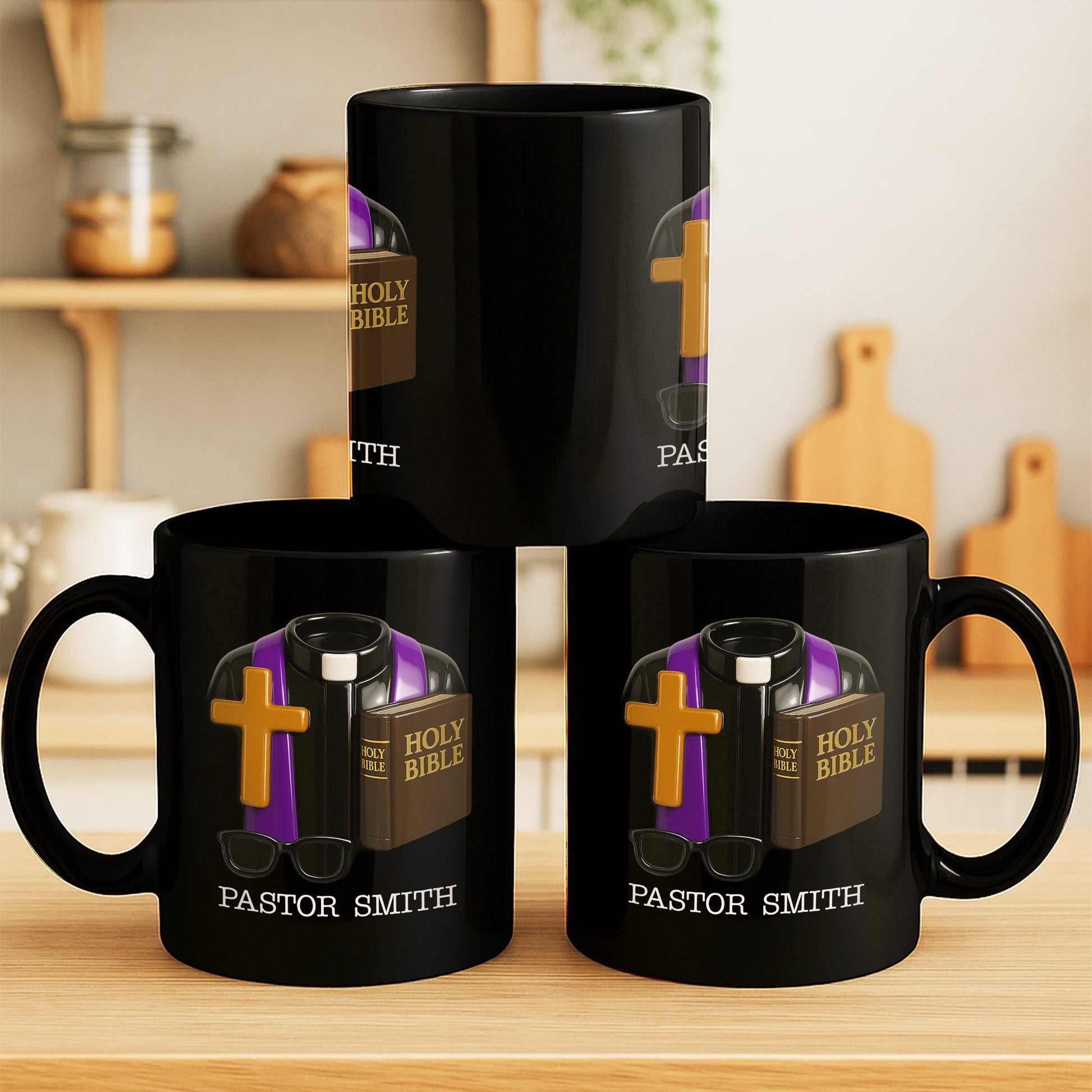 Customized Mug For Pastors With Cross And Bible
