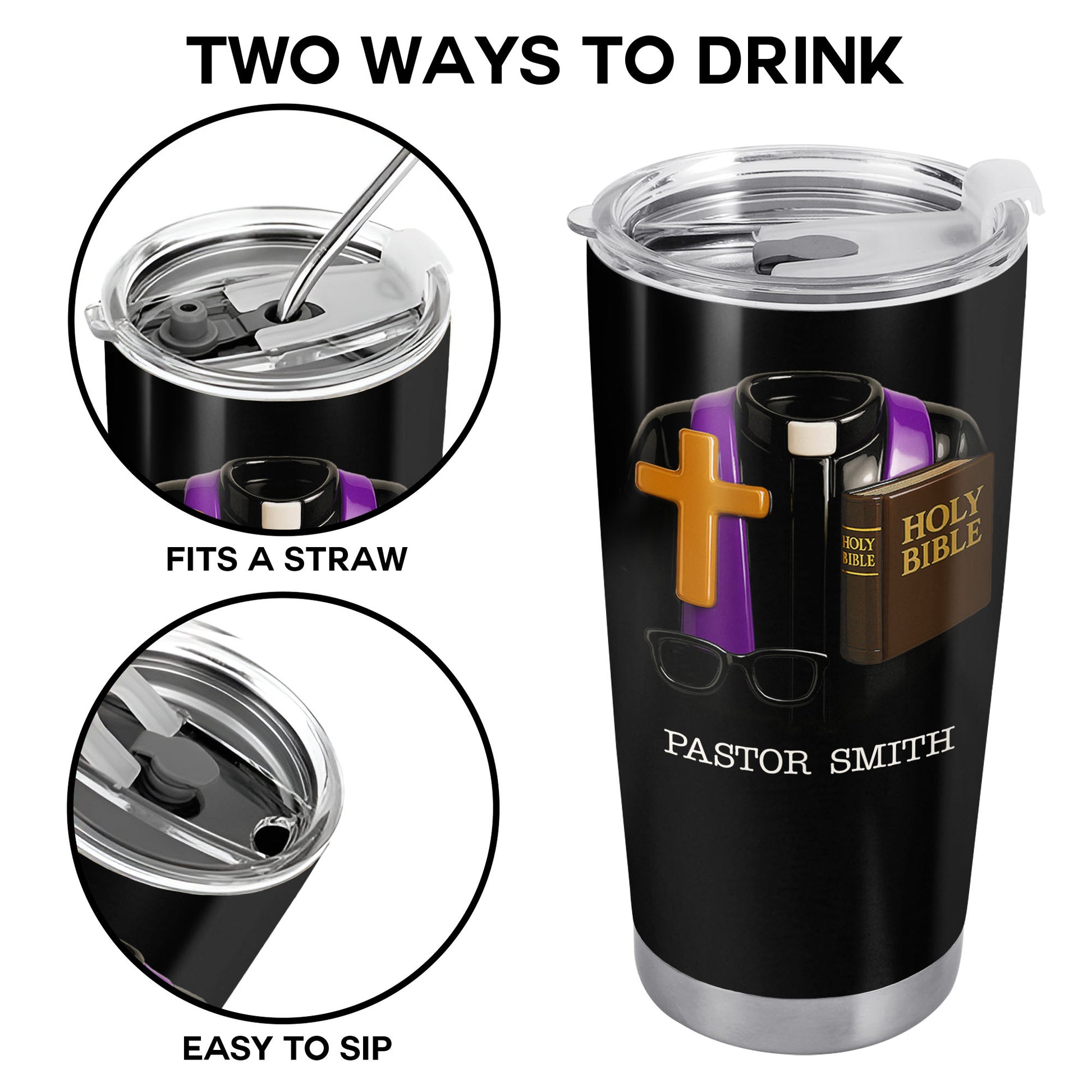 Perfect Gift For Passionate Clergymen With Holy Bible And Cross