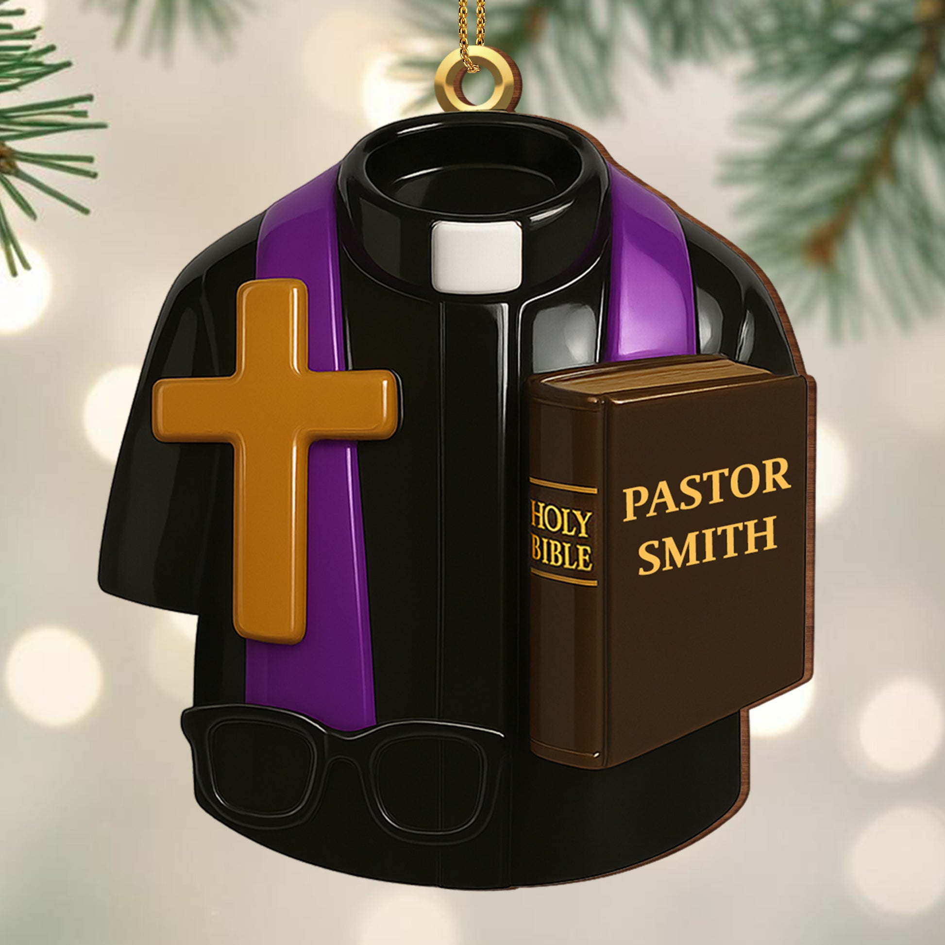 Personalize With Your Pastor's Name, Cross And Bible