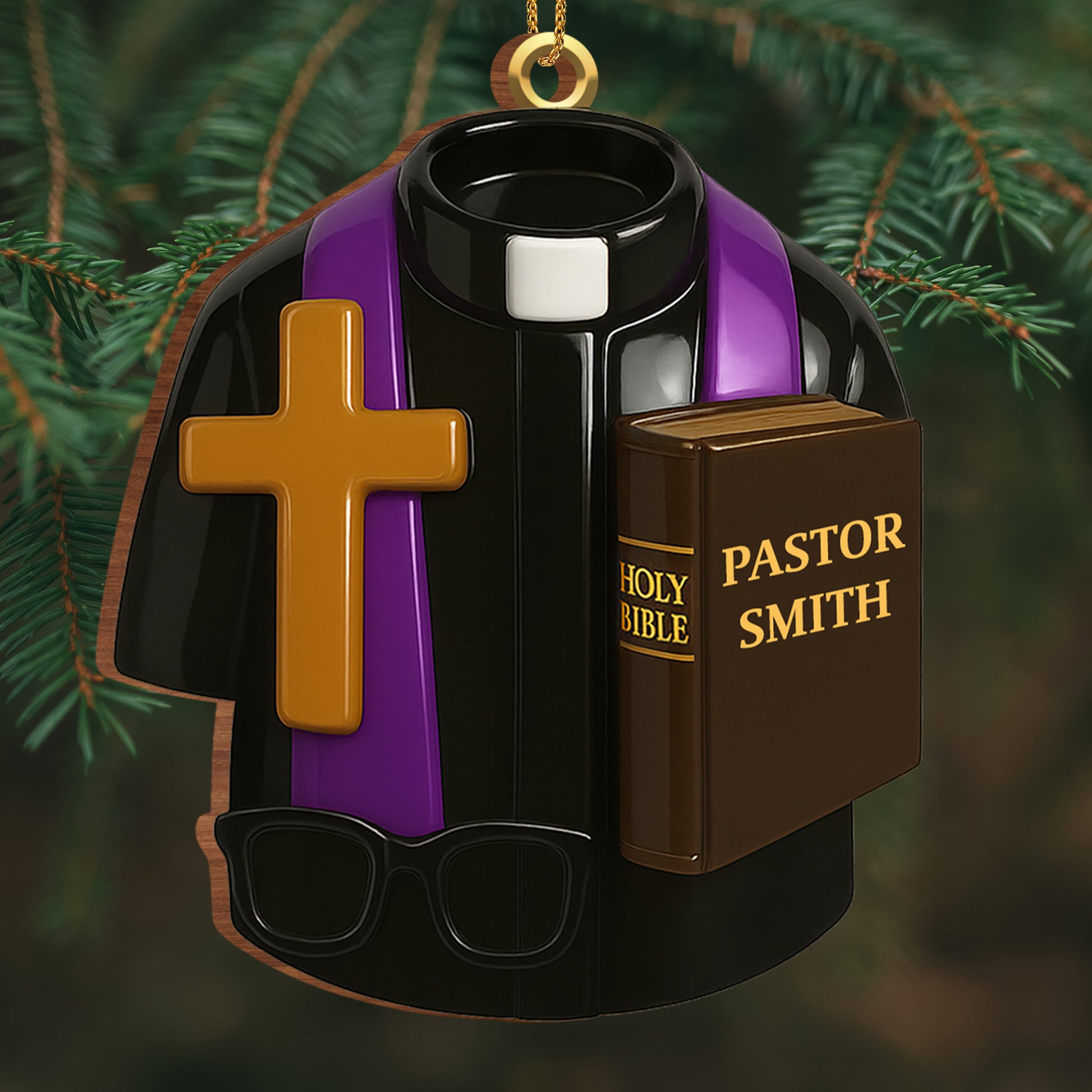 Personalize With Your Pastor's Name, Cross And Bible