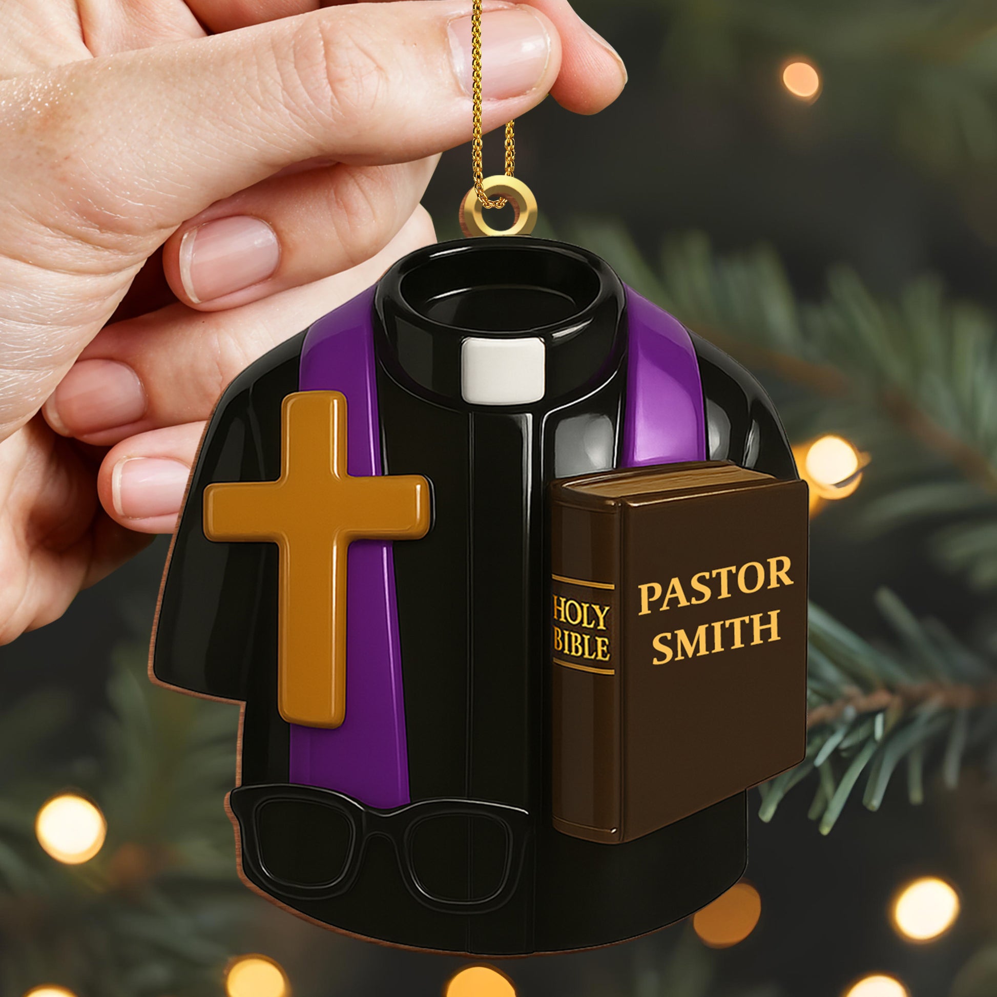 Personalize With Your Pastor's Name, Cross And Bible