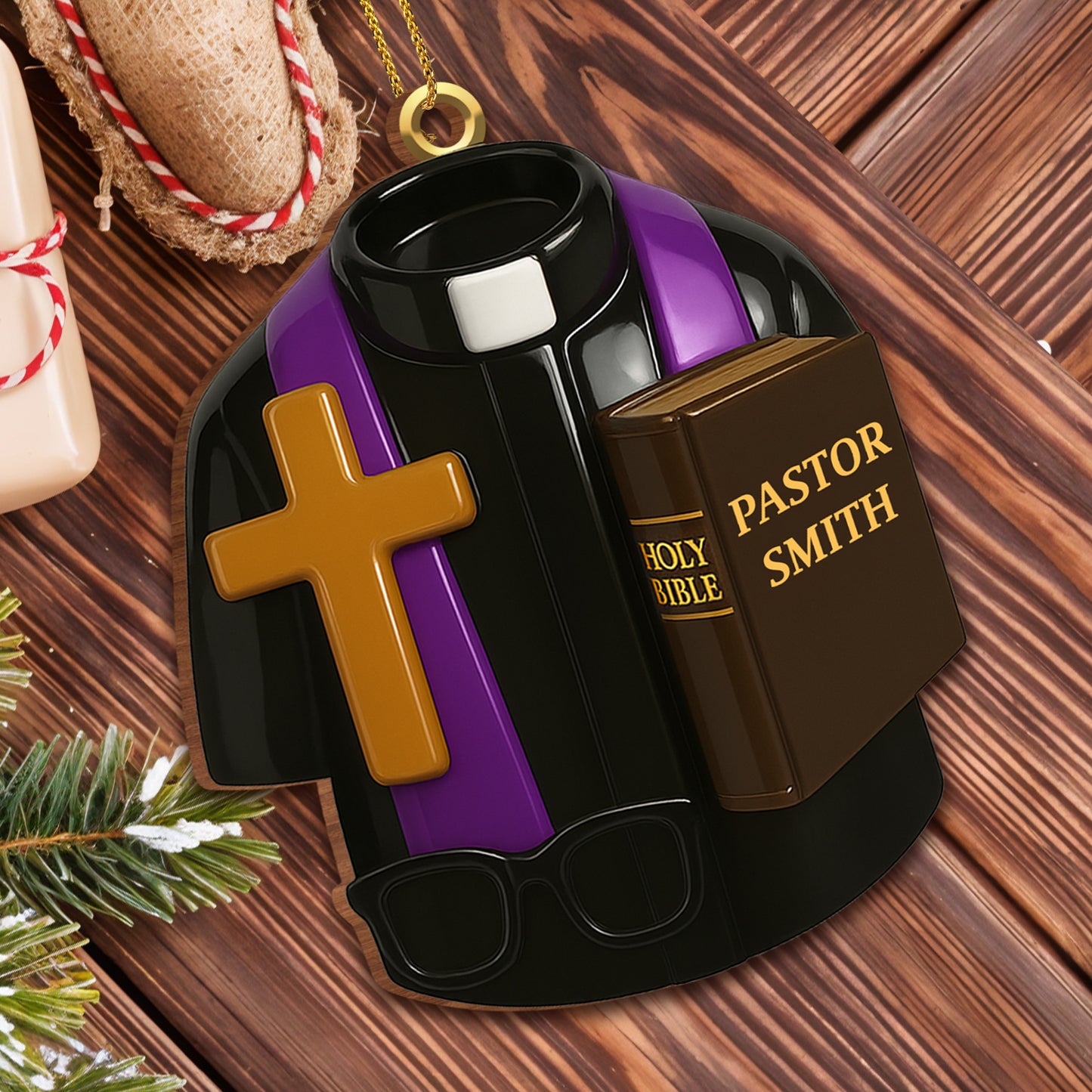 Personalize With Your Pastor's Name, Cross And Bible