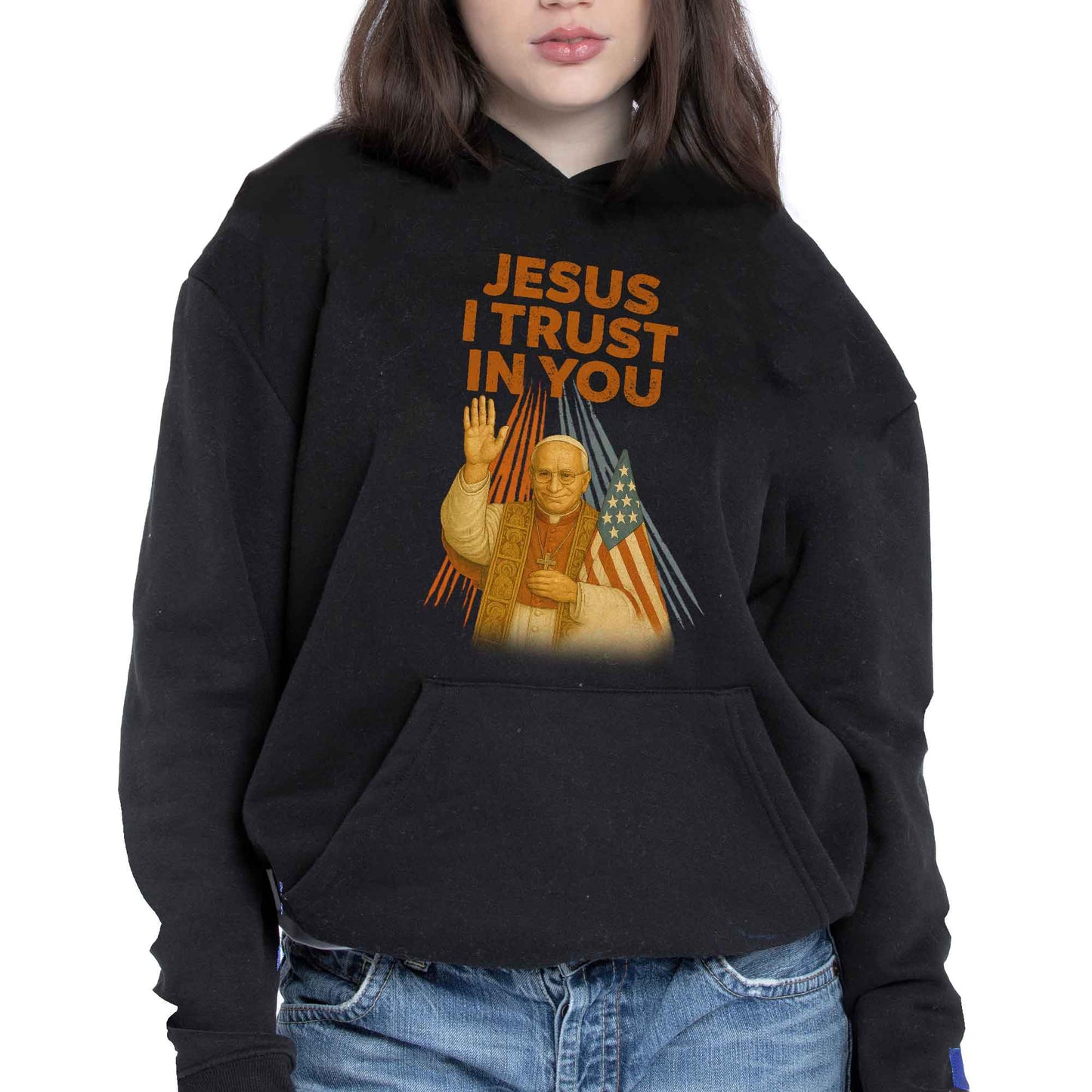 Jesus I Trust In You, Pope and American Flag