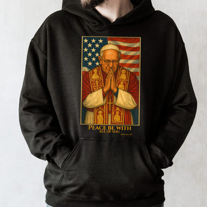 Peace Be With All Of You, Pope And American Flag