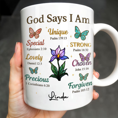 God Says I Am Special, Unique, Lovely, Butterflies and Flower