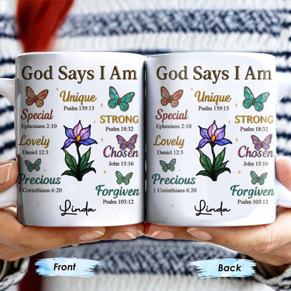 God Says I Am Special, Unique, Lovely, Butterflies and Flower