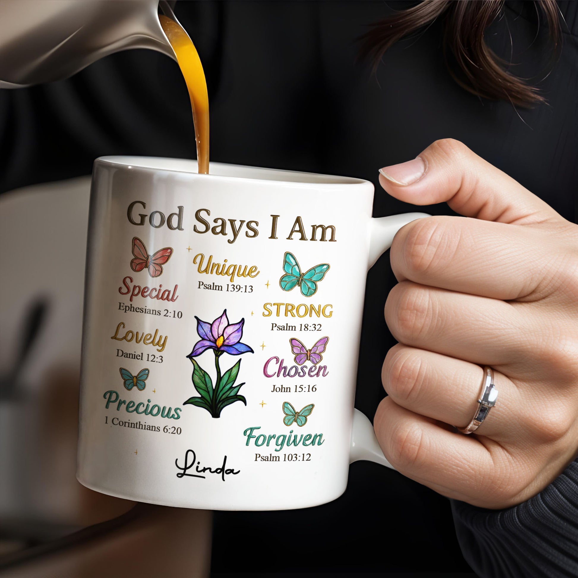 God Says I Am Special, Unique, Lovely, Butterflies and Flower