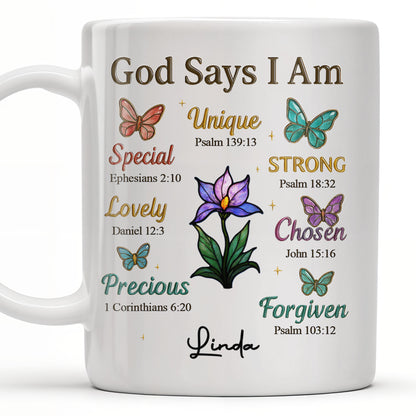 God Says I Am Special, Unique, Lovely, Butterflies and Flower