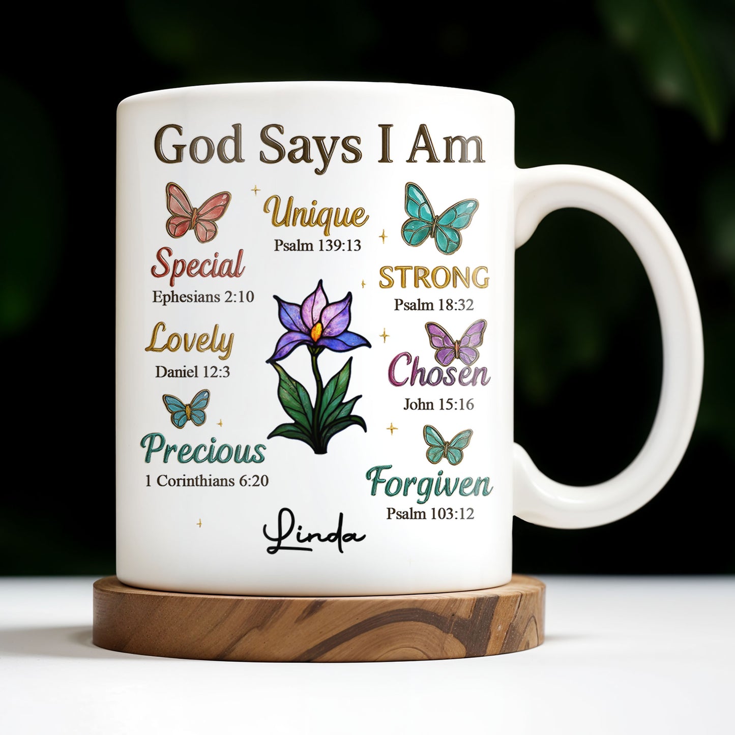 God Says I Am Special, Unique, Lovely, Butterflies and Flower