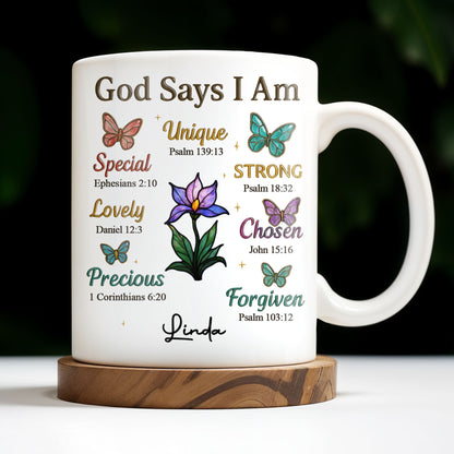 God Says I Am Special, Unique, Lovely, Butterflies and Flower