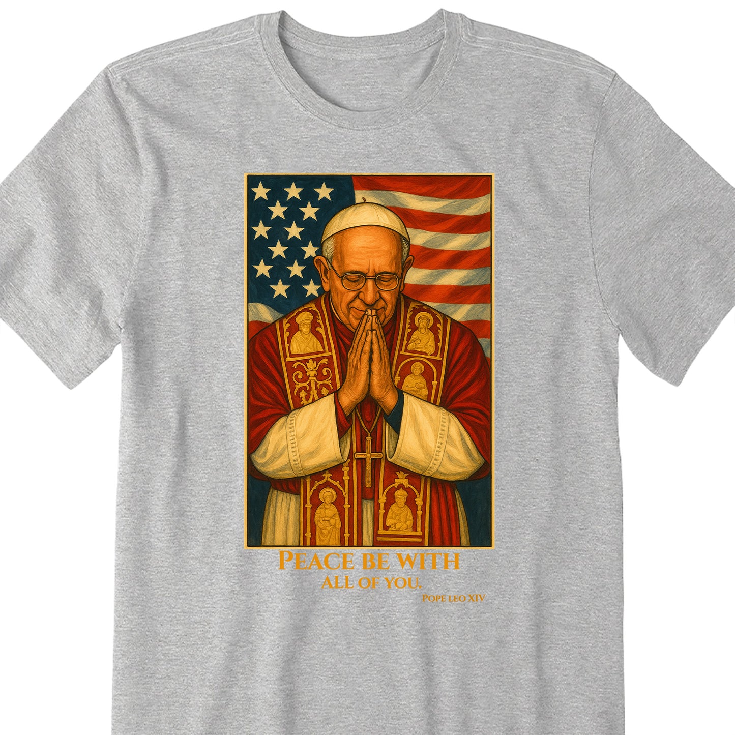 Peace Be With All Of You, Pope With American Flag