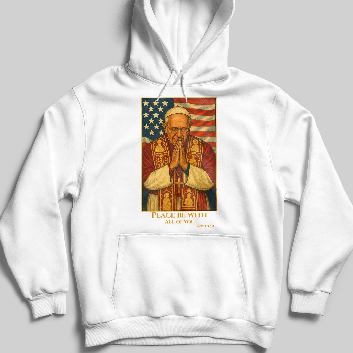 Peace Be With All Of You, Pope With American Flag