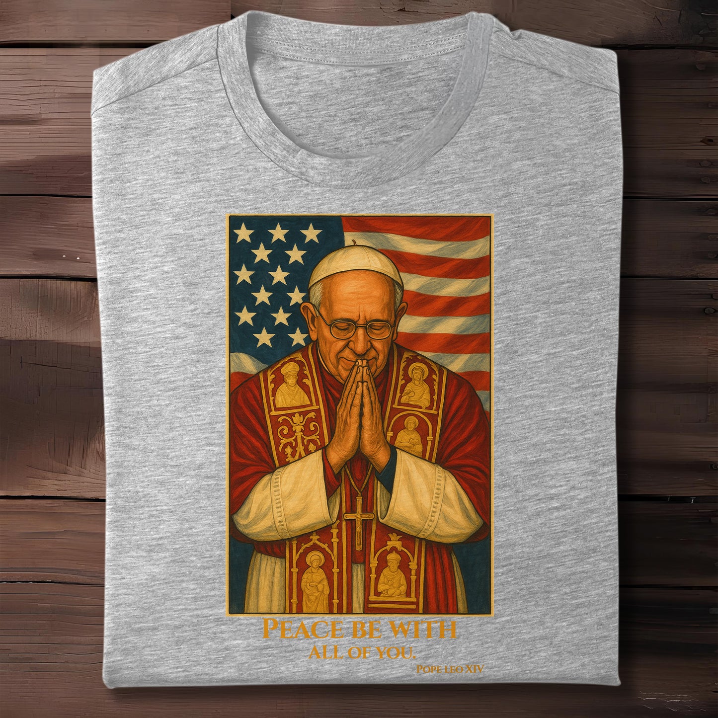 Peace Be With All Of You, Pope With American Flag