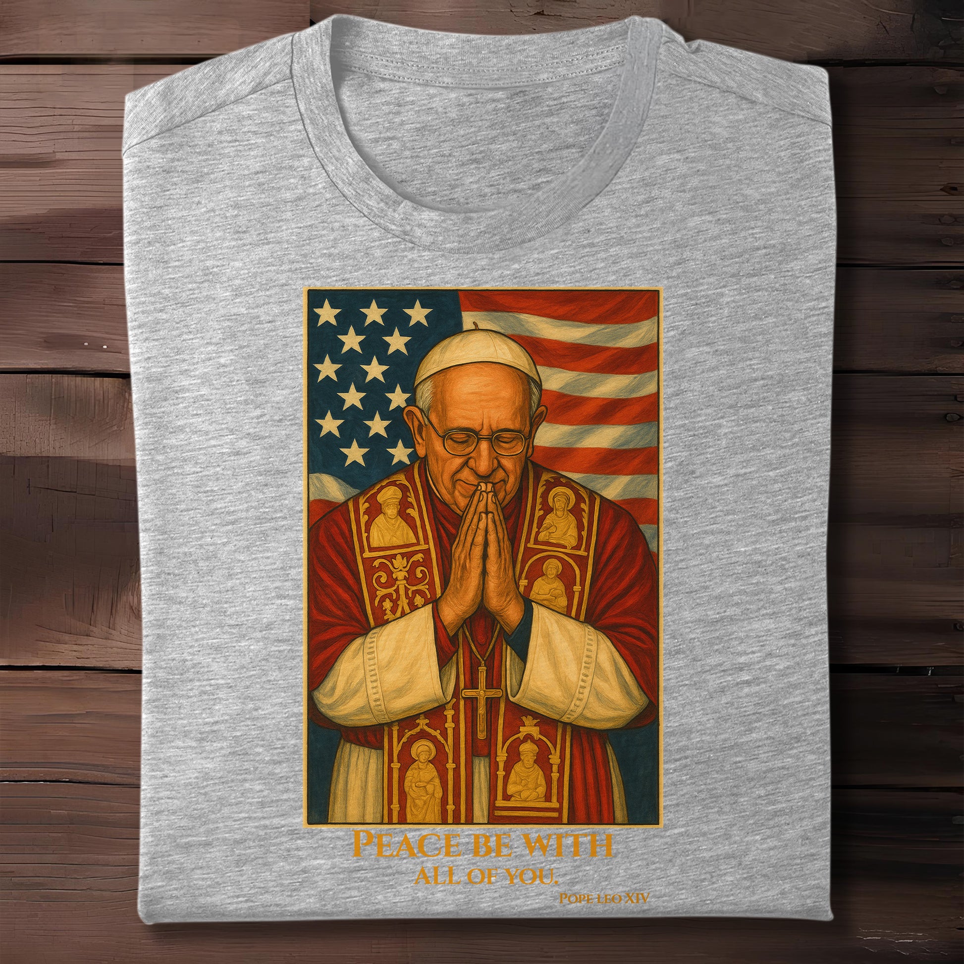 Peace Be With All Of You, Pope With American Flag