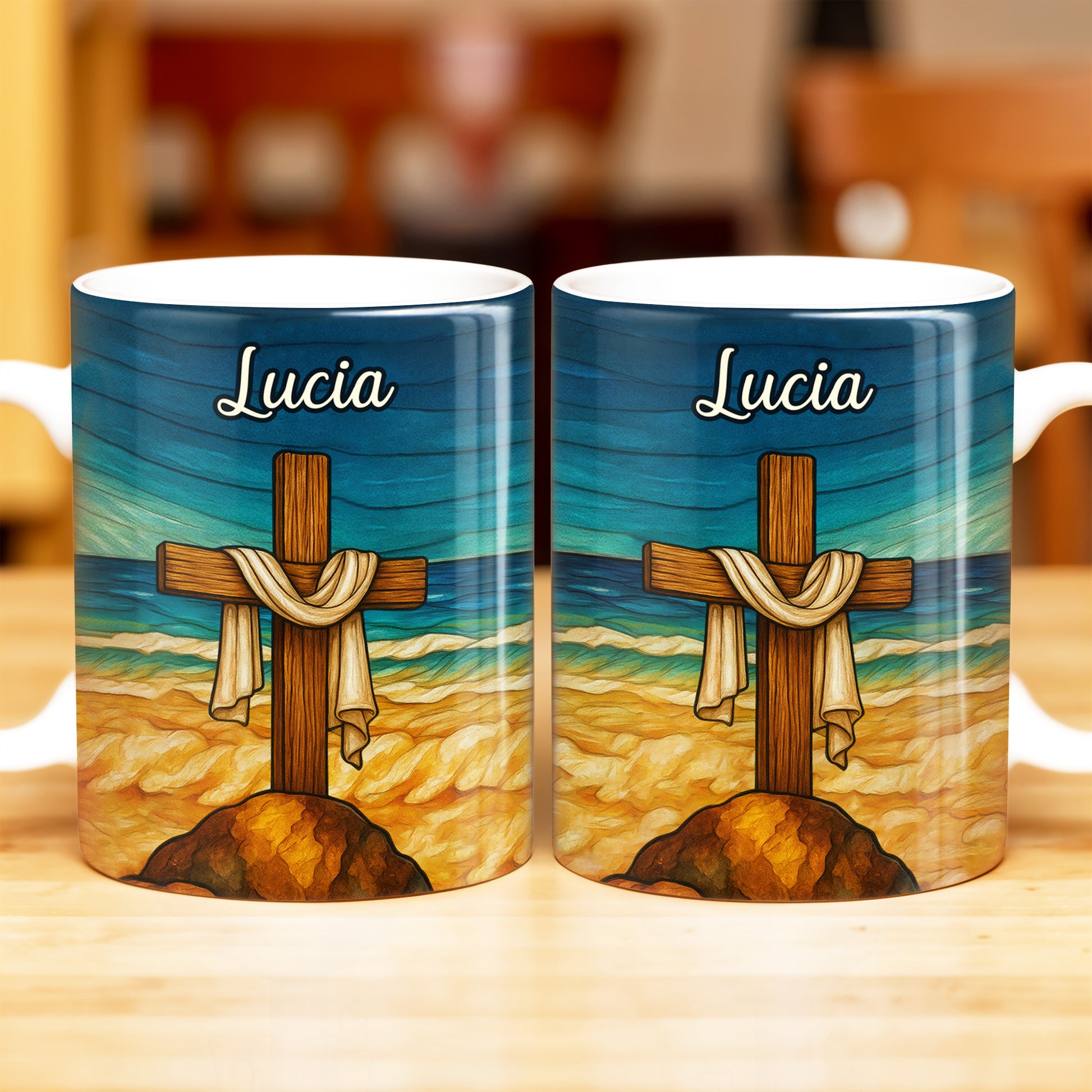 Beautifully Illustrated Cross Draped With Cloth