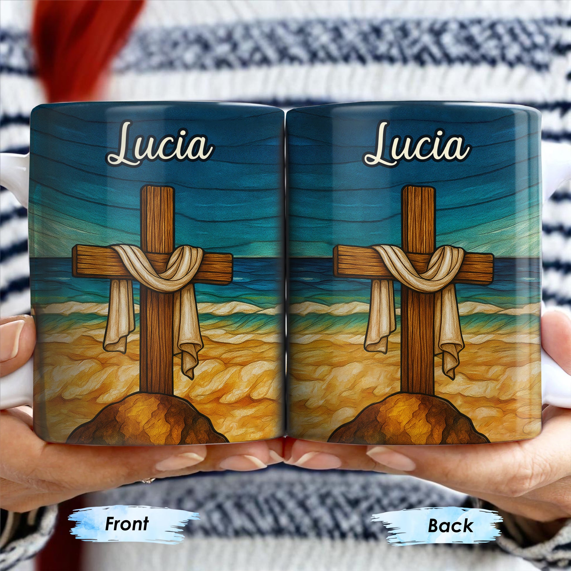 Beautifully Illustrated Cross Draped With Cloth