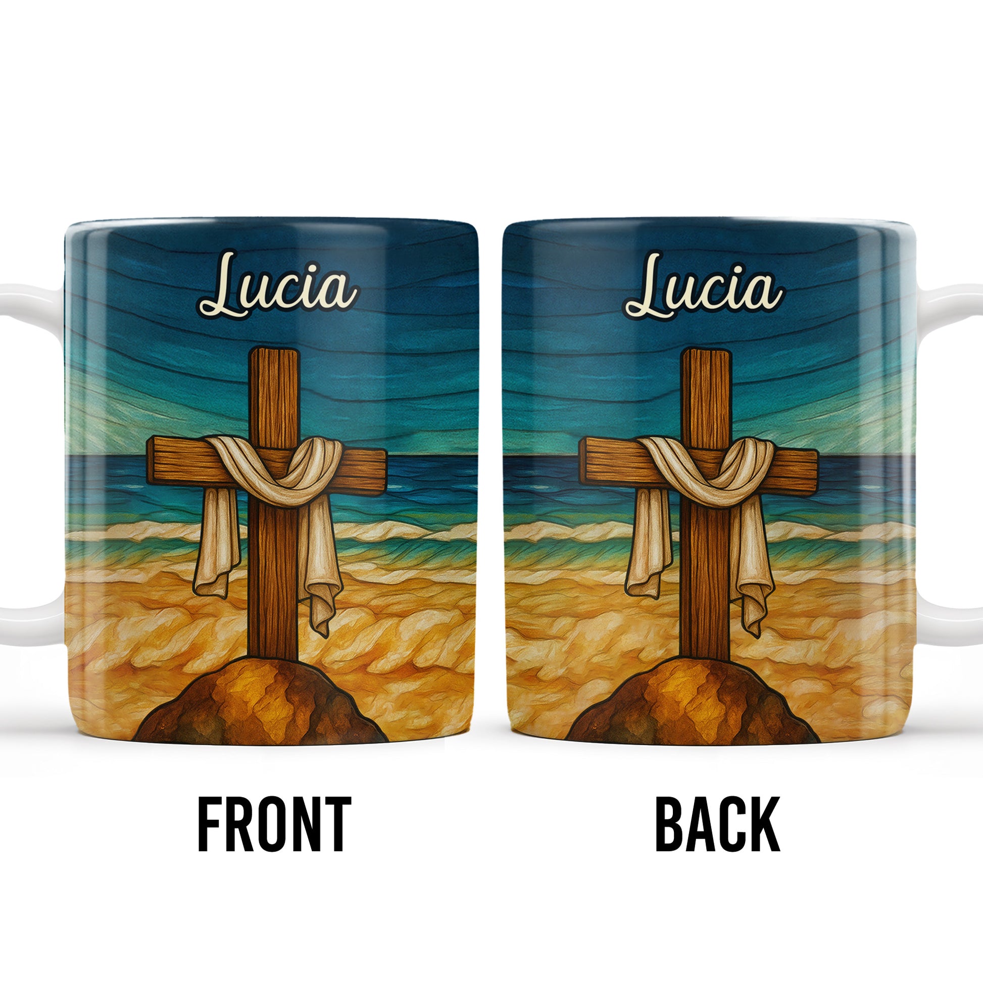 Beautifully Illustrated Cross Draped With Cloth