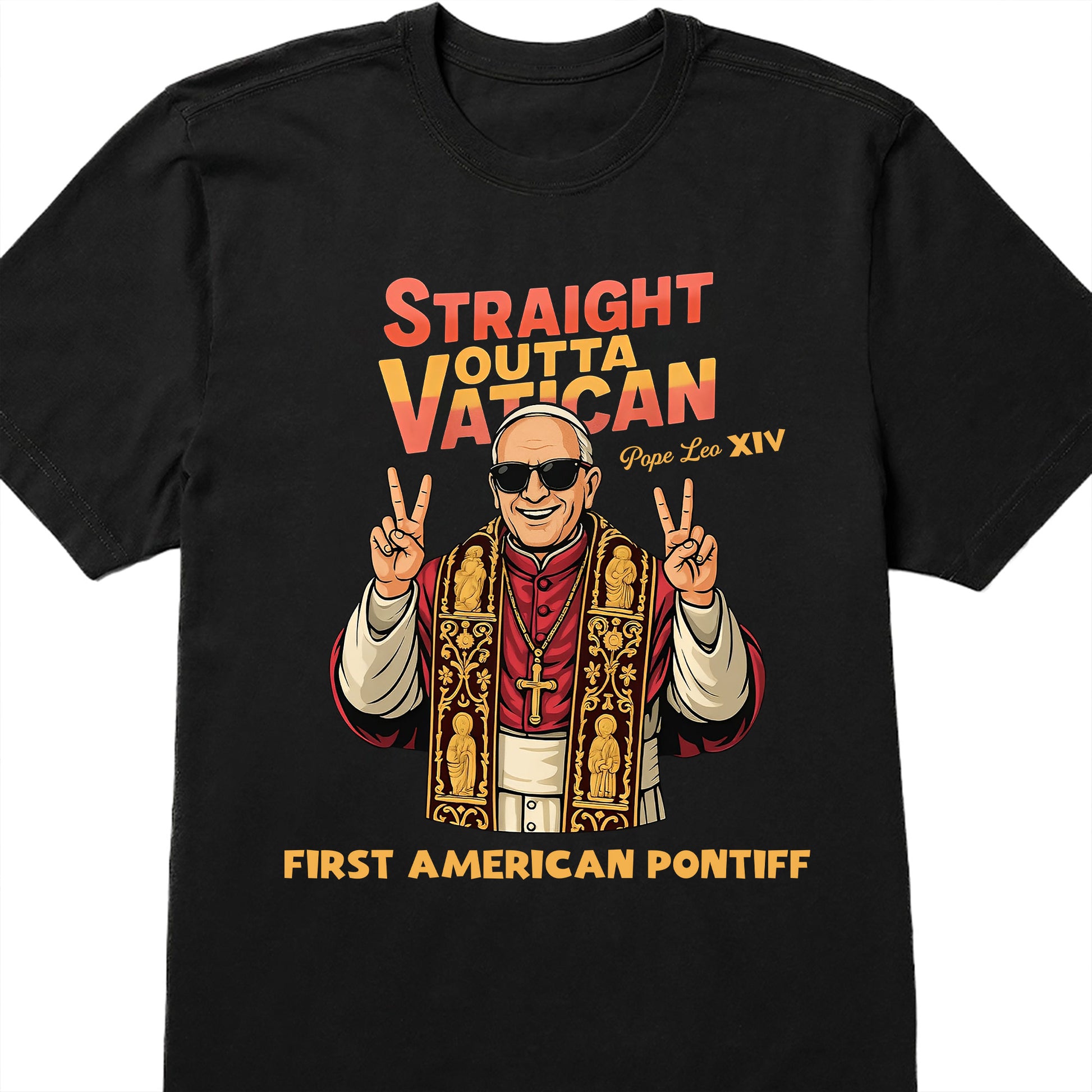 Straight Outta Vatican First American Pontiff, Pope Making Peace Sign