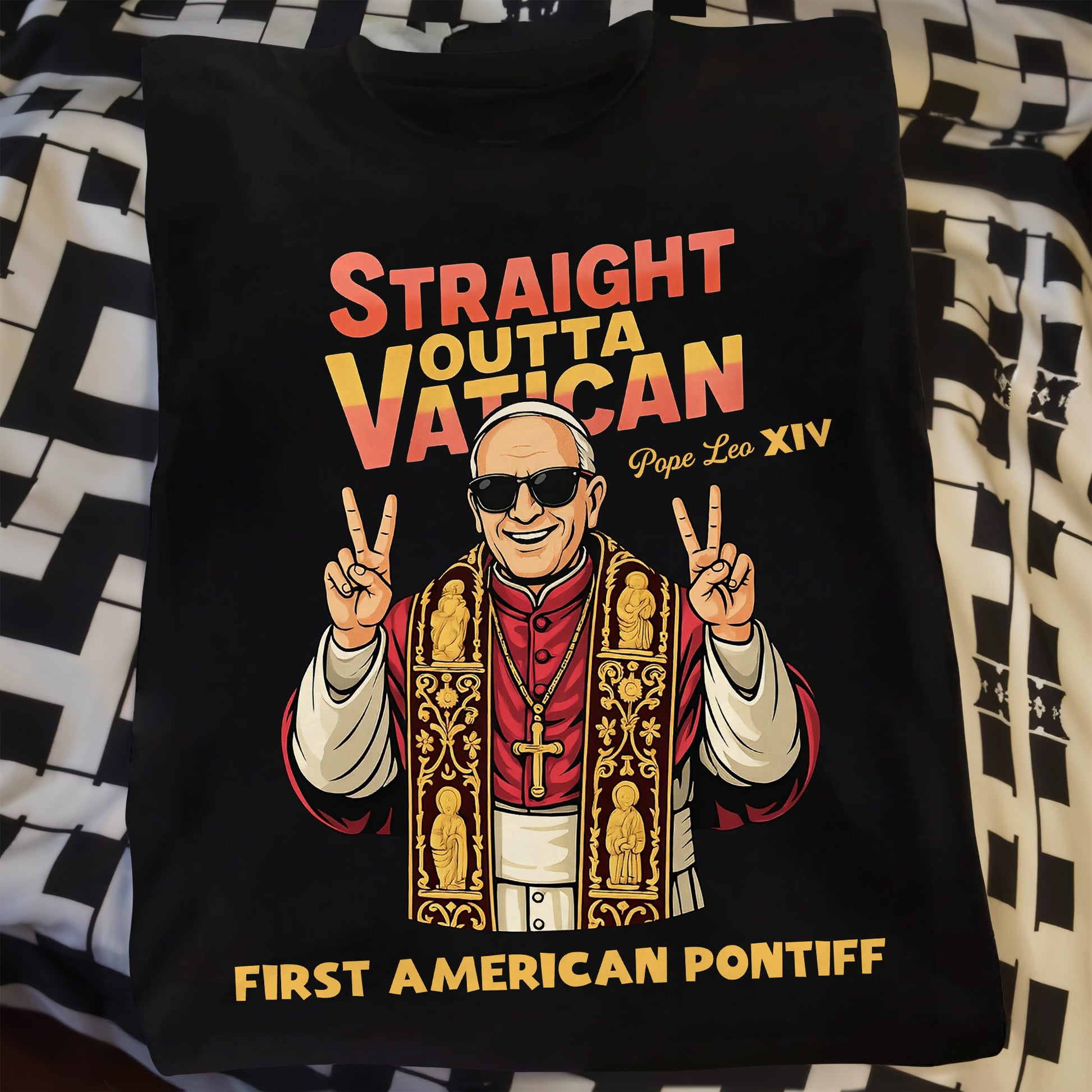 Straight Outta Vatican First American Pontiff, Pope Making Peace Sign