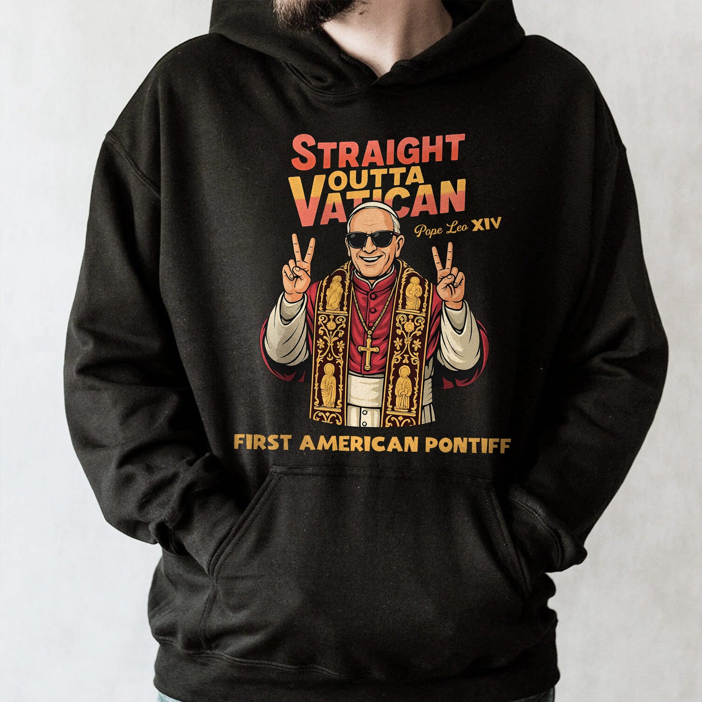 Straight Outta Vatican First American Pontiff, Pope Making Peace Sign