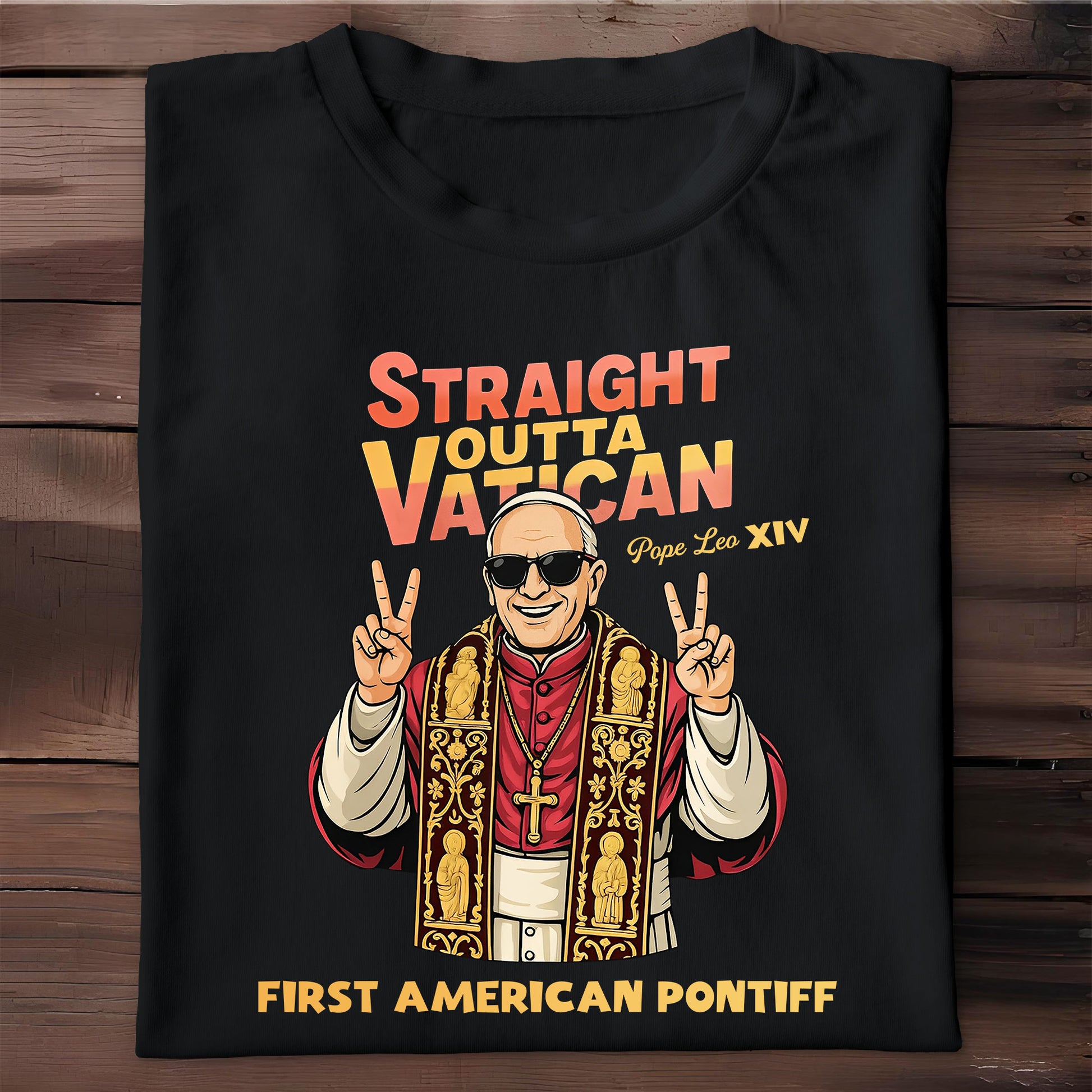 Straight Outta Vatican First American Pontiff, Pope Making Peace Sign