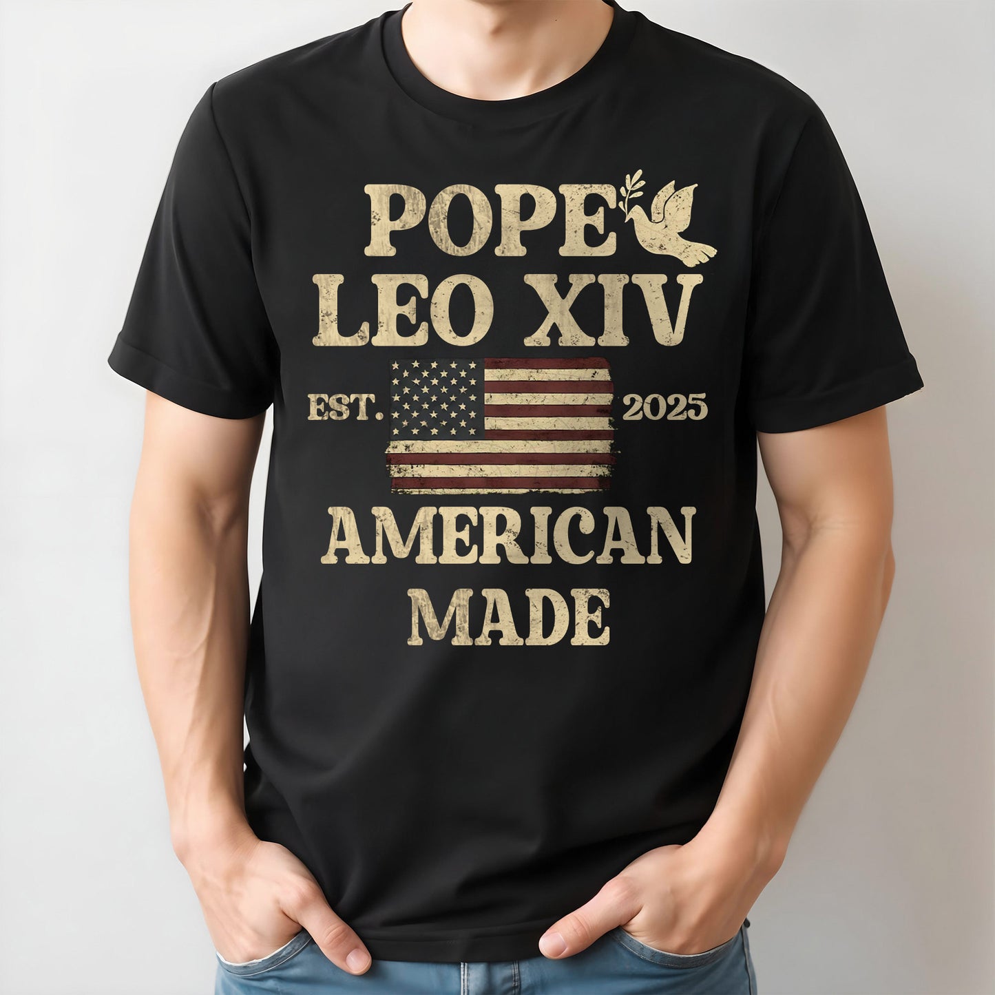 Pope Leo XIV, American Made Olive Branch and American Flag