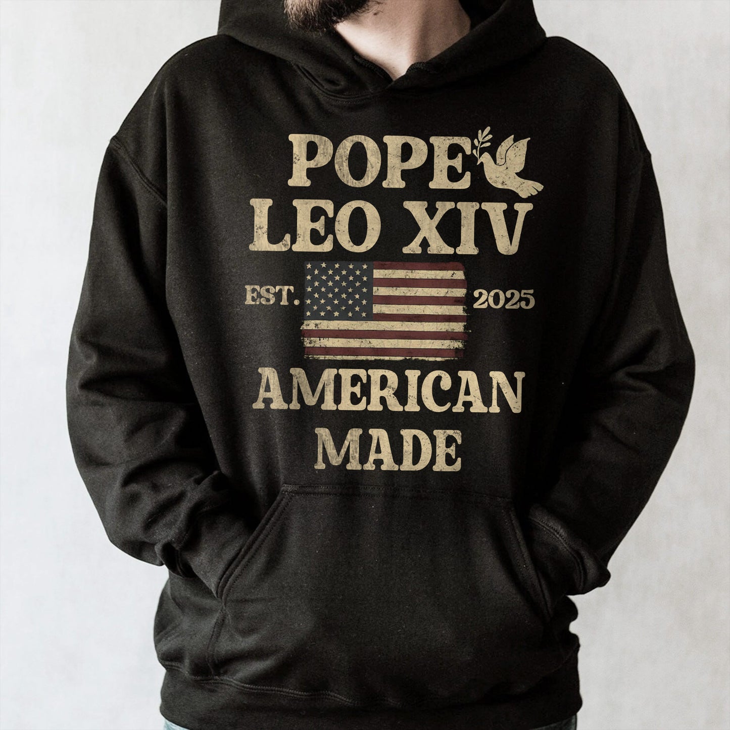 Pope Leo XIV, American Made Olive Branch and American Flag