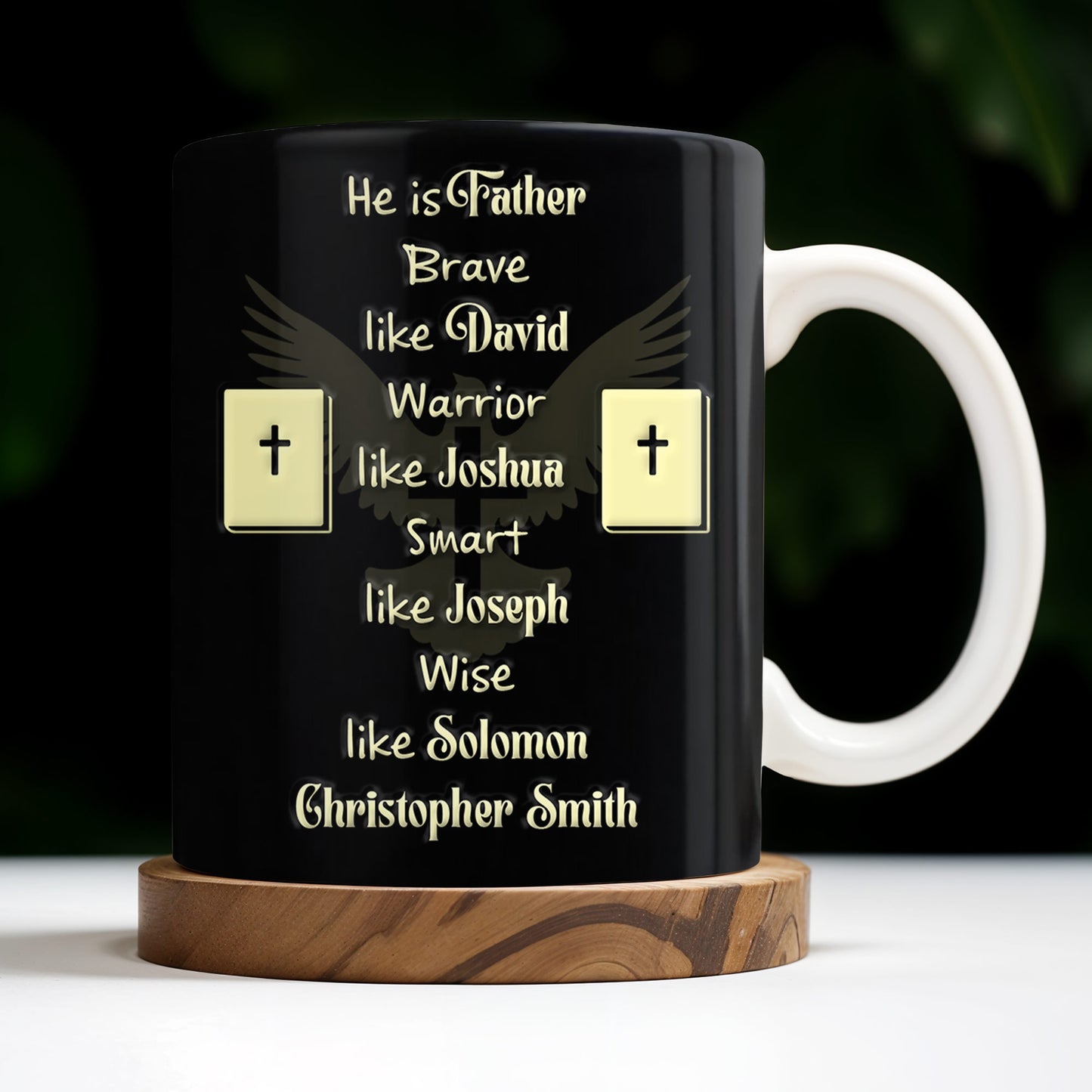 He Is Father Brave Like David, Warrior Like Joshua, Smart Like Joseph, Wise Like Solomon, Cross and Bible