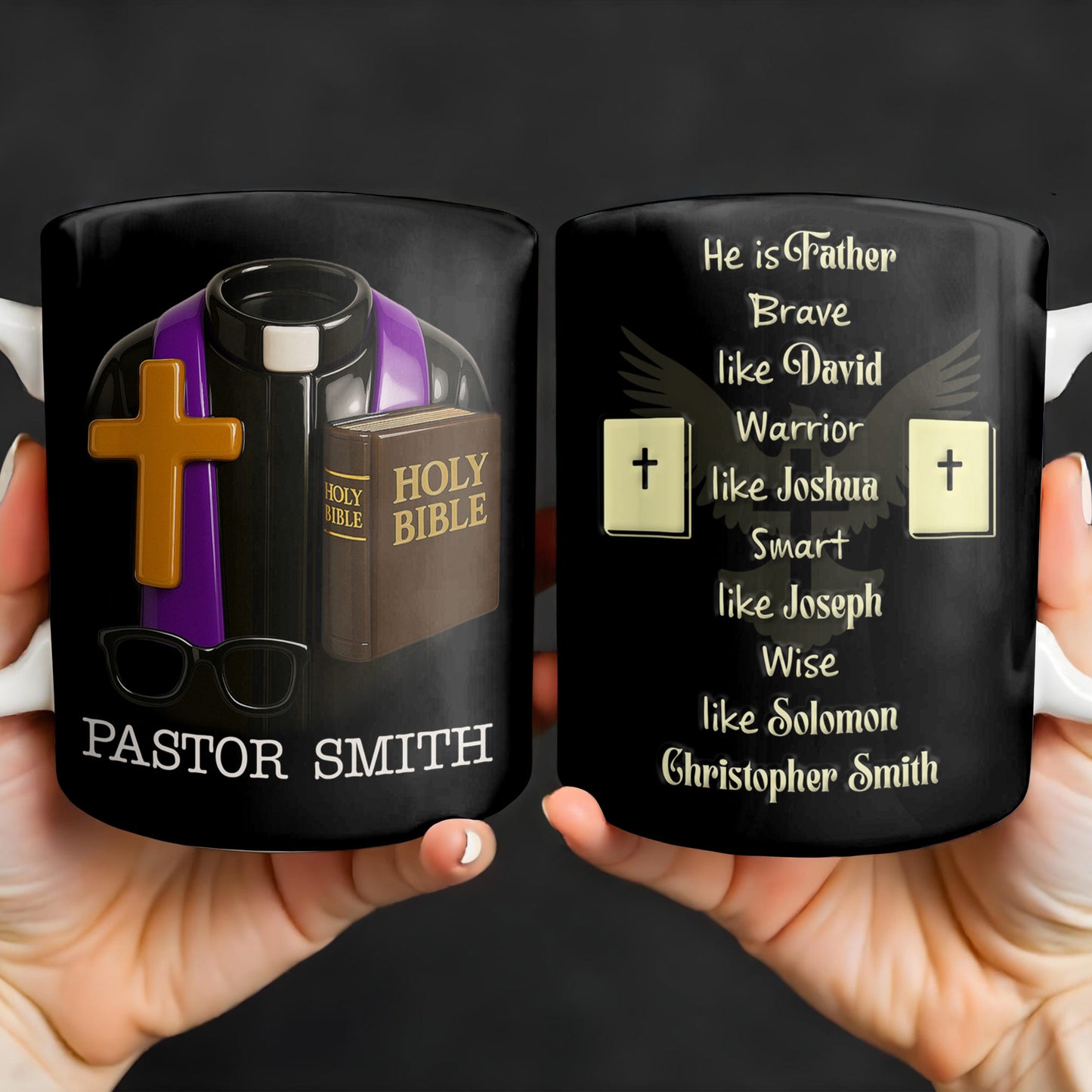 He Is Father Brave Like David, Warrior Like Joshua, Smart Like Joseph, Wise Like Solomon, Cross and Bible