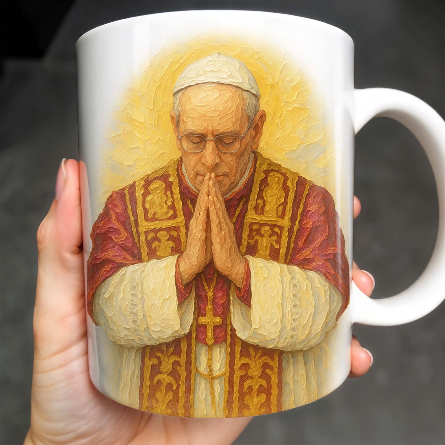 Pope Francis In Prayer, Religious Art