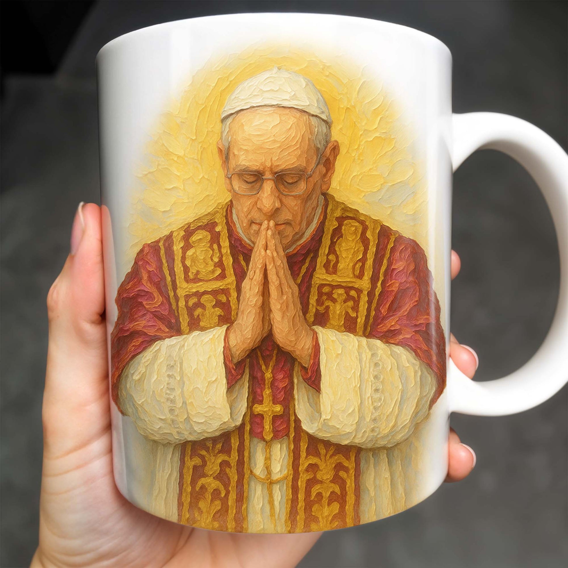 Pope Francis In Prayer, Religious Art