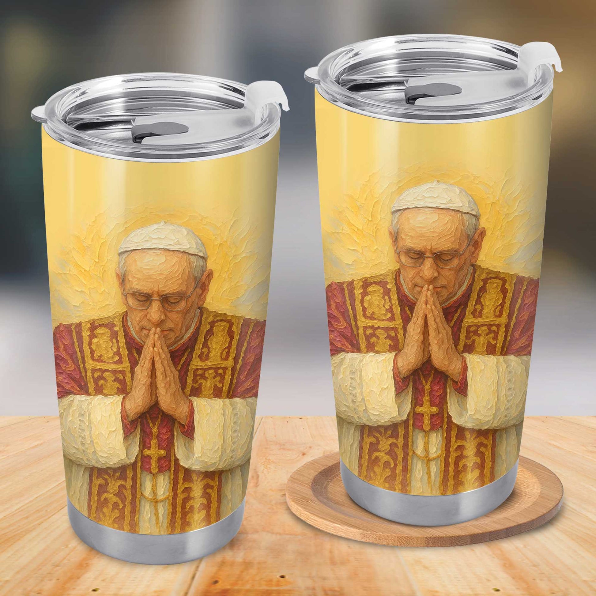 Customizable Tumbler With Praying Clergy Member