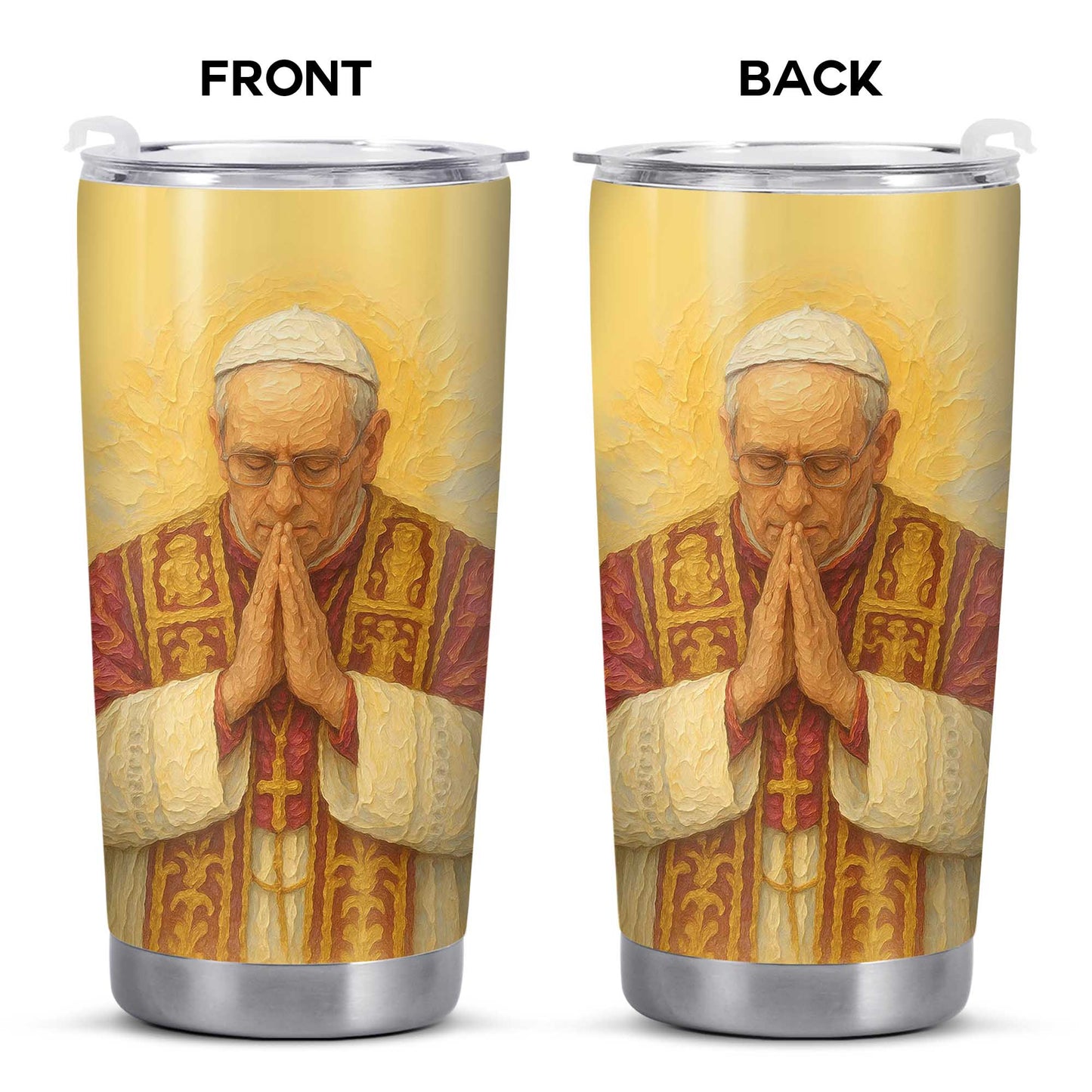 Customizable Tumbler With Praying Clergy Member