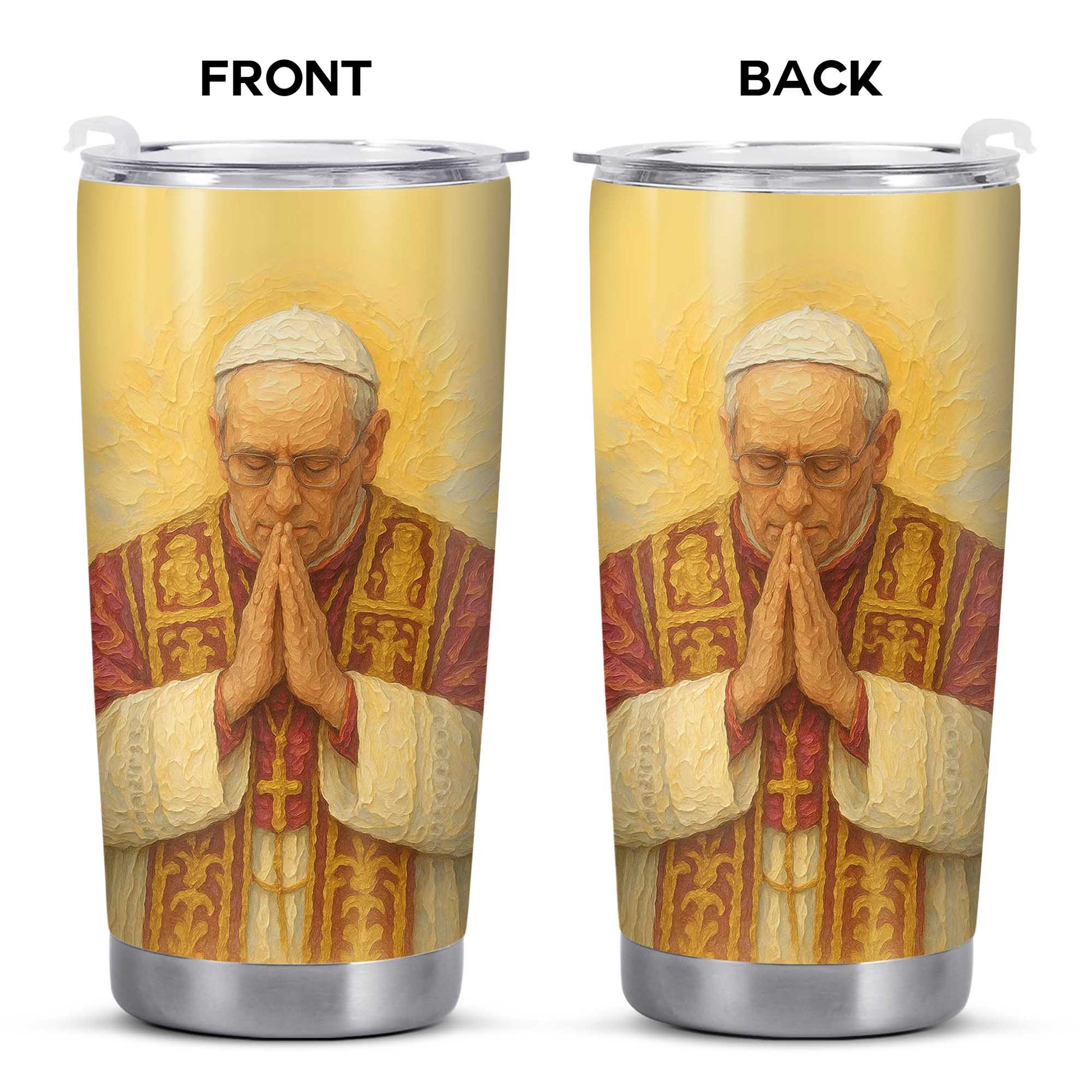 Customizable Tumbler With Praying Clergy Member