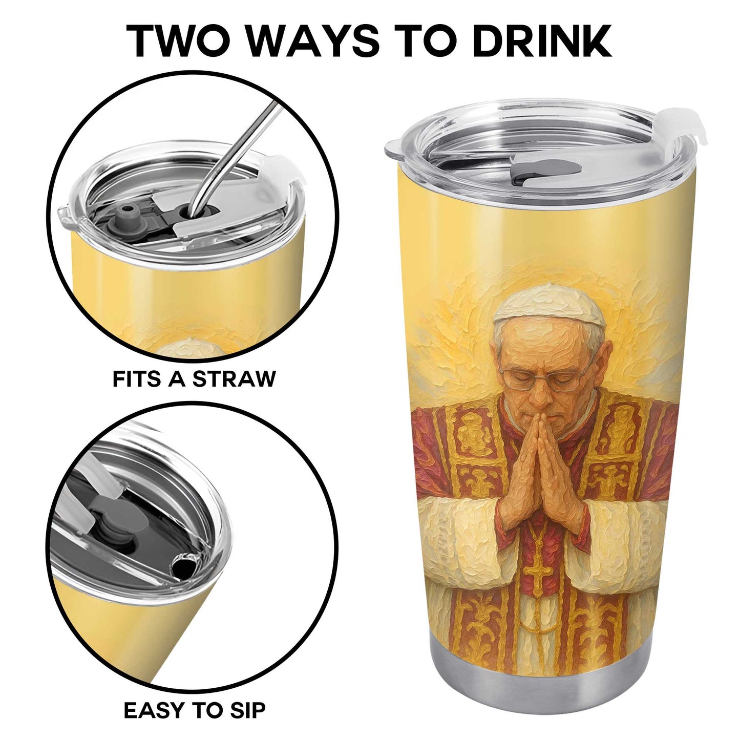 Customizable Tumbler With Praying Clergy Member