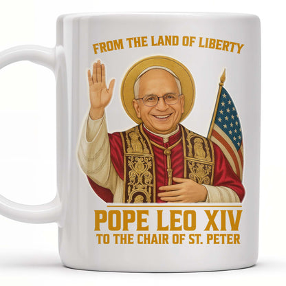 From The Land Of Liberty, Pope Leo XIV To The Chair Of St. Peter, Pope and American Flag