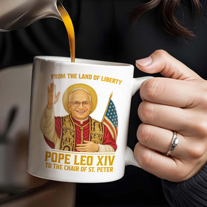 From The Land Of Liberty, Pope Leo XIV To The Chair Of St. Peter, Pope and American Flag