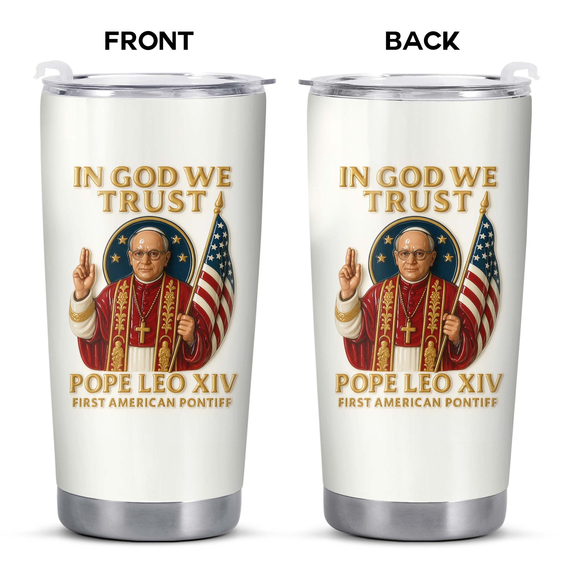 In God We Trust Pope Leo XIV First American Pontiff With American Flag