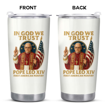 In God We Trust Pope Leo XIV First American Pontiff With American Flag