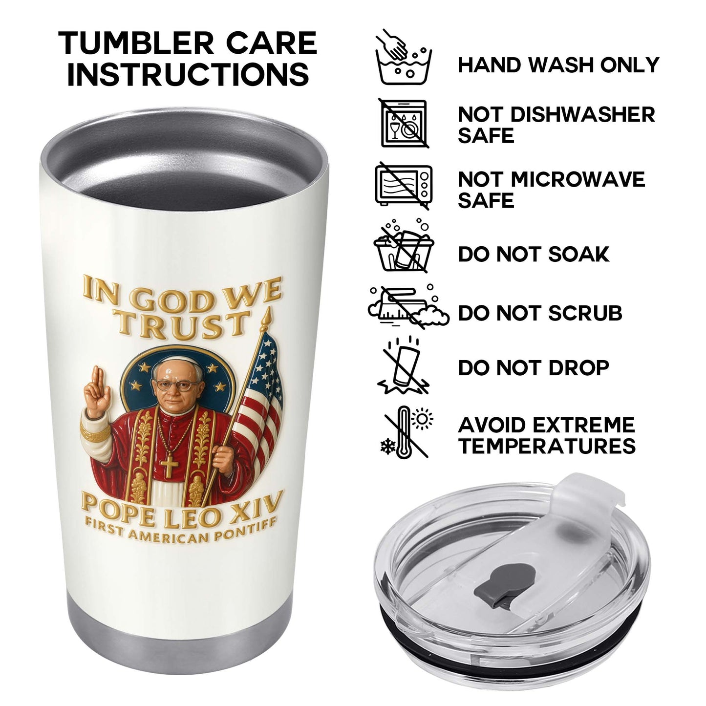 In God We Trust Pope Leo XIV First American Pontiff With American Flag