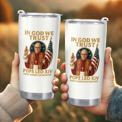 In God We Trust Pope Leo XIV First American Pontiff With American Flag